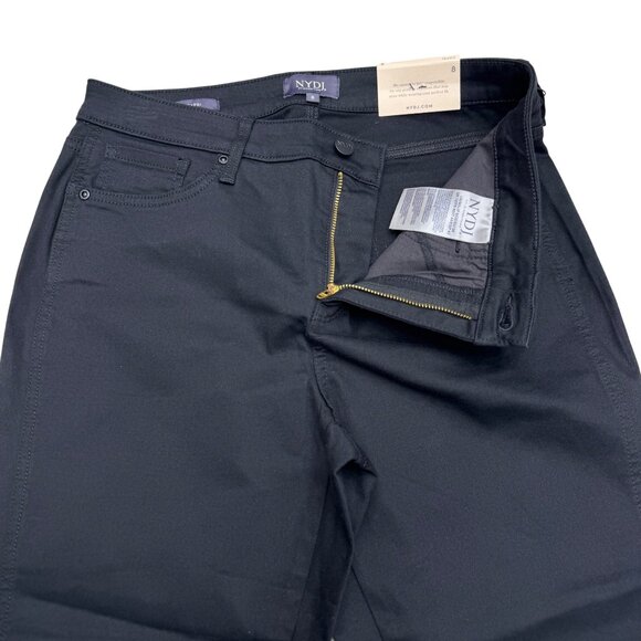 NEW NYDJ Chloe Capri Black Jean Women's Side Slit Denim Pants, Size 8 NWT - Picture 4 of 11